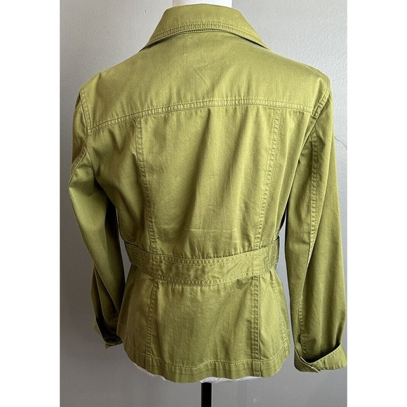 JONES NEW YORK Green Cotton Blend Stretch Button Front jacket blazer Size 6 EUC - Picture 3 of 7